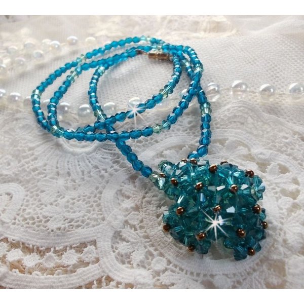 Smaragd hanger ketting met Swarovski kristallen spinners en facetten