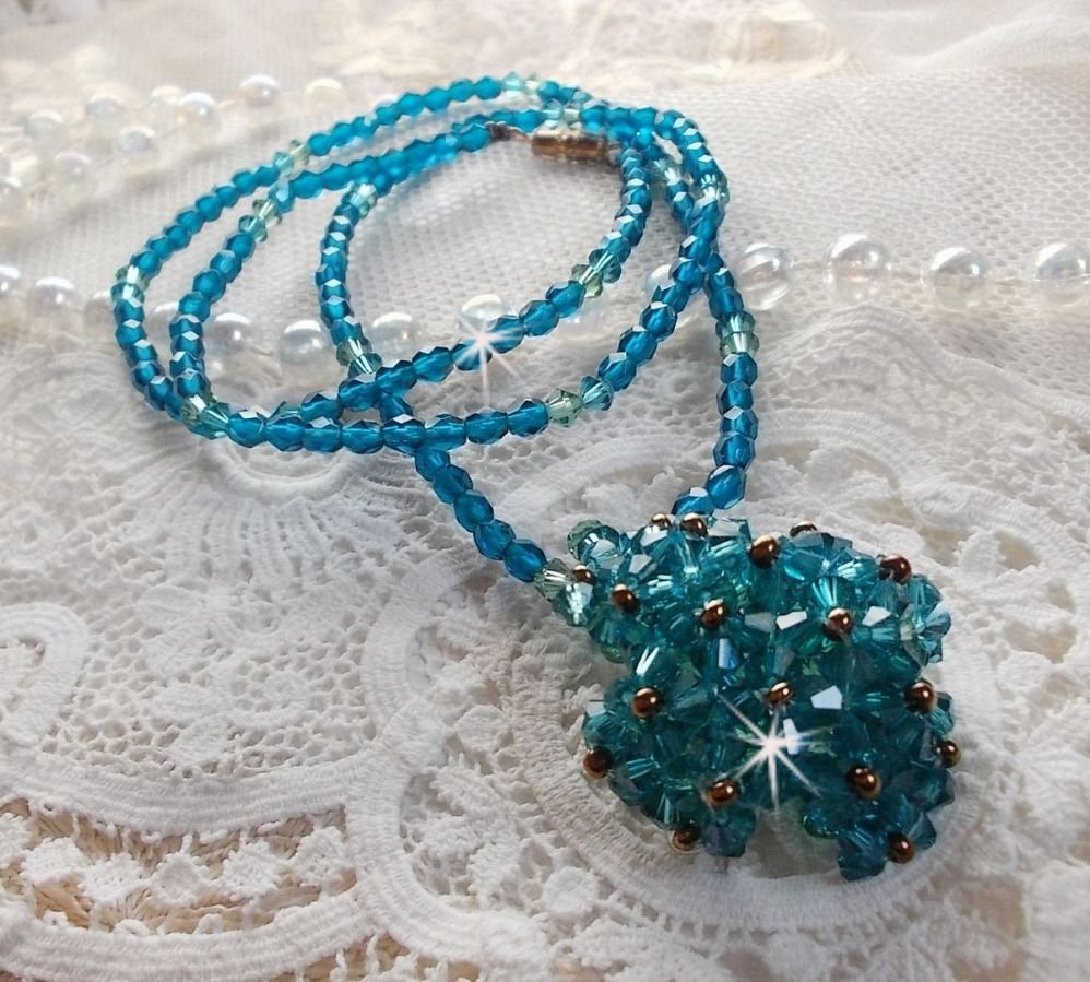 Smaragd hanger ketting met Swarovski kristallen spinners en facetten