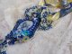 Haute-Couture Blue Palace hanger ketting met gekleurde rocailles en Swarovski kristallen
