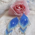 BO Soft Blue Dreams gemaakt met kwaliteitszaadjes in saffierblauw, hemelsblauw en zilver met 925/1000 zilveren oorhaken.