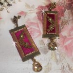 Vintage Arabesk BO gemaakt met Bordeaux vlechten, Swarovski kristallen en prachtige accessoires. 