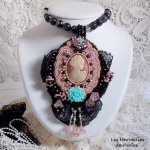 Hanger ketting Marquise geborduurd met parels, een zeer mooie kant, een weelderig juweel 