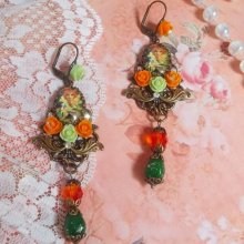 BO Fairy Aloes Pompoen gemaakt met vergrootglas cabochons, hars rozen en kristallen.