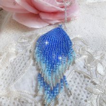 Zachte blauwe dromen hanger gemaakt met Sky Blue, saffier, zilveren kwaliteit zaad kralen met 925/1000 Sterling Silver accessoires