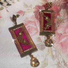 Vintage Arabesk BO gemaakt met Bordeaux vlechten, Swarovski kristallen en prachtige accessoires. 