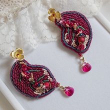 BO Enchantement d'Automne geborduurd met Swarovski-kristallen, parels en rocailles