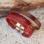 Gemengde lederen armband 9mm verstelbare sluiting