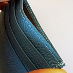 Lichtblauwe leren kaarthouder