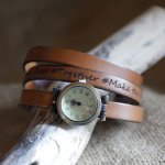 Aanpasbaar triple tour horloge met bronzen wijzerplaat 
