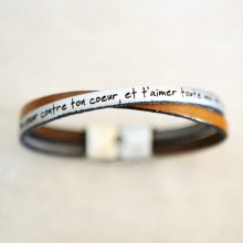 Twist lederen duo armband aanpasbaar voor mannen of vrouwen