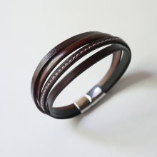 Herenarmband van bruin leer
