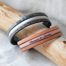 Leren trio manchet armband om te personaliseren 
