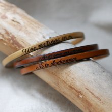 Lederen armband personaliseerbaar door gravure vrouw of man