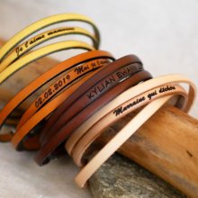Gepersonaliseerde 3-draads lederen armband voor mannen of vrouwen