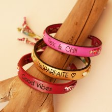Florâme armband om te personaliseren met je keuze van vrijheidskoord en leer om te graveren
