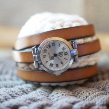 Aanpasbaar multi-turn horloge met zilveren wijzerplaat 