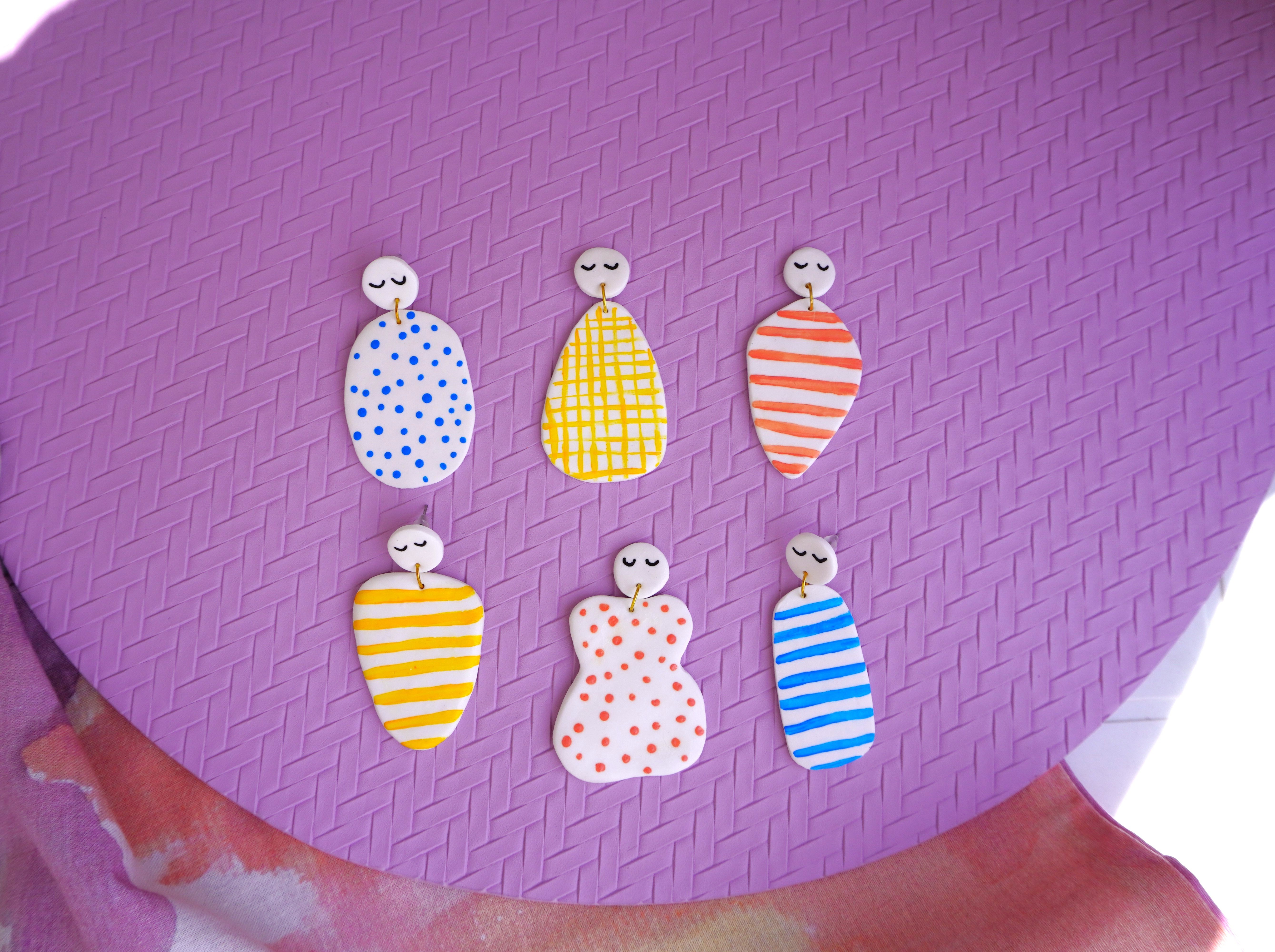 Boucles d'oreilles en argile polym&egrave;re S&eacute;pale