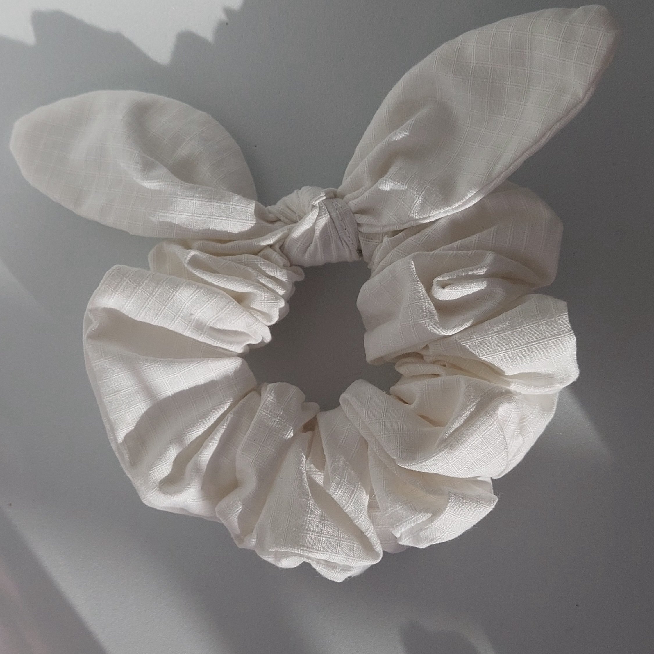 Chouchou Foulchy blanc &agrave; minis carreaux - Nuage