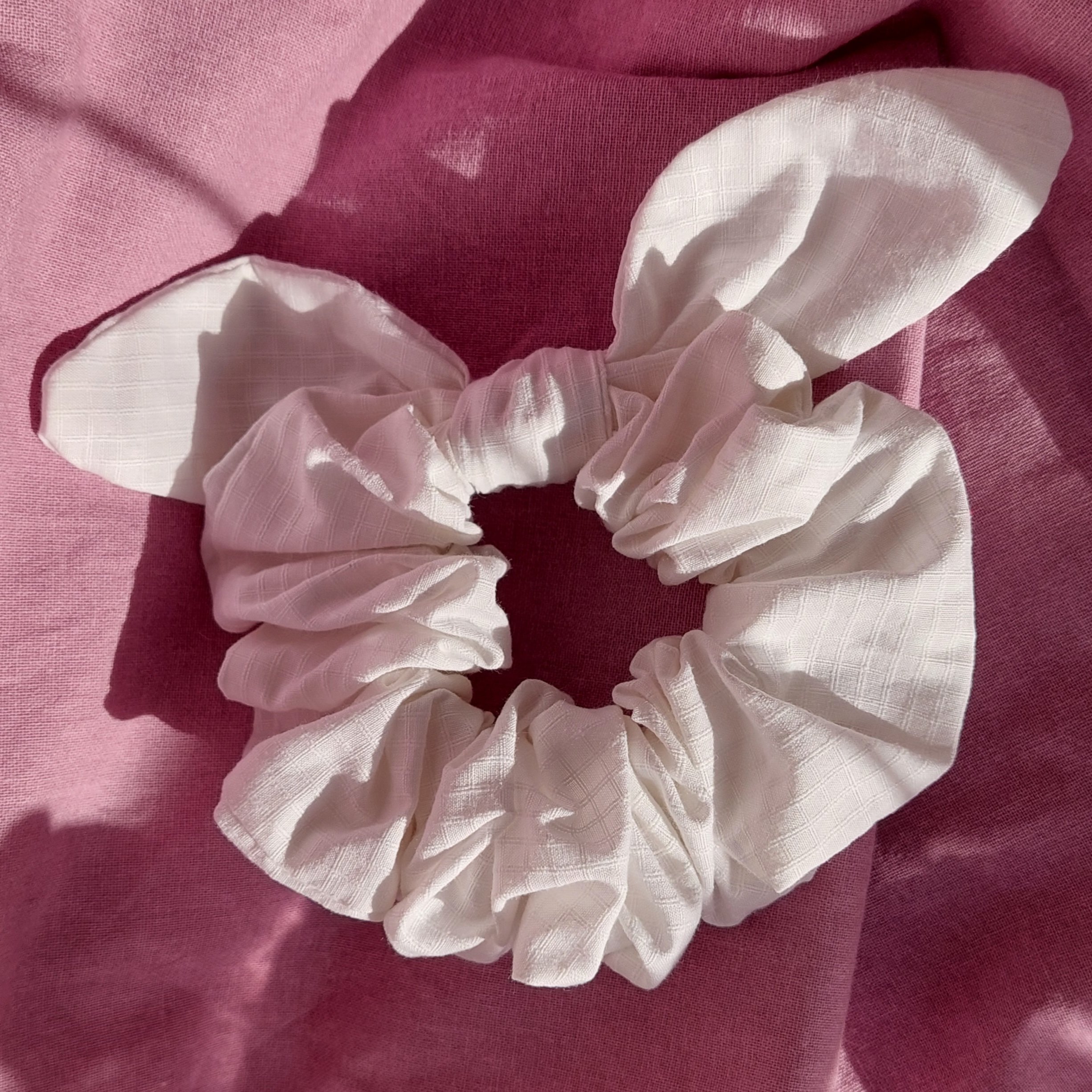 Chouchou Foulchy blanc &agrave; minis carreaux - Nuage