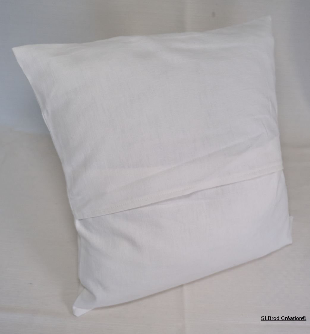 Kussenhoes Blauwe sparren in appliqué
