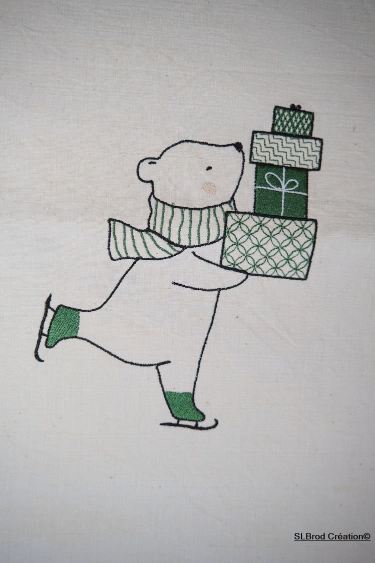 Kerstmis teddybeer middelgrote groene skater