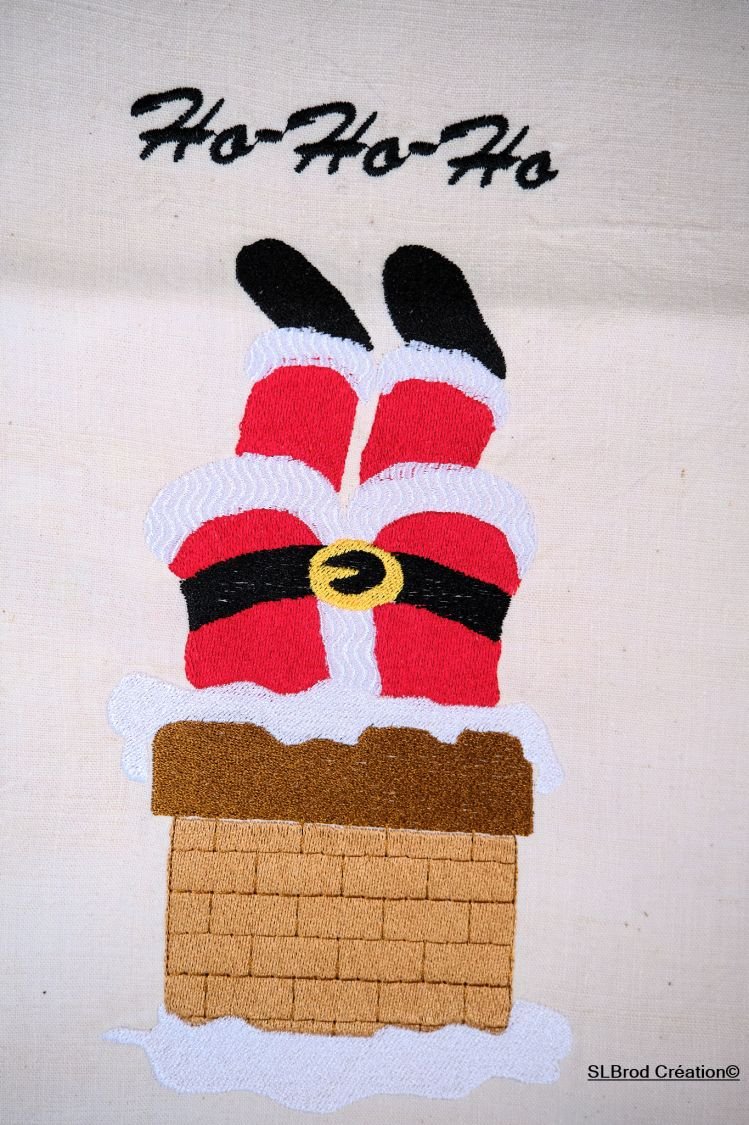 Kerstmis Pochon Middelgrote kerstman in de schoorsteen