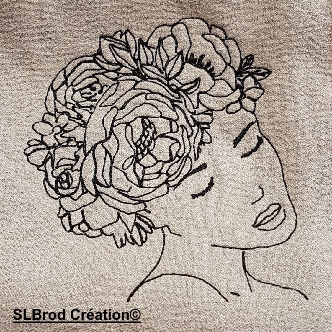 Geborduurd etui voor vrouwen met bloem