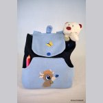 Kinderrugzak met geborduurde hemelsblauwe stier, personaliseerbaar