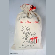 Kerstkonijn met rood cadeau groot formaat