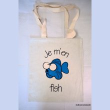 Blauwe vis boodschappentas